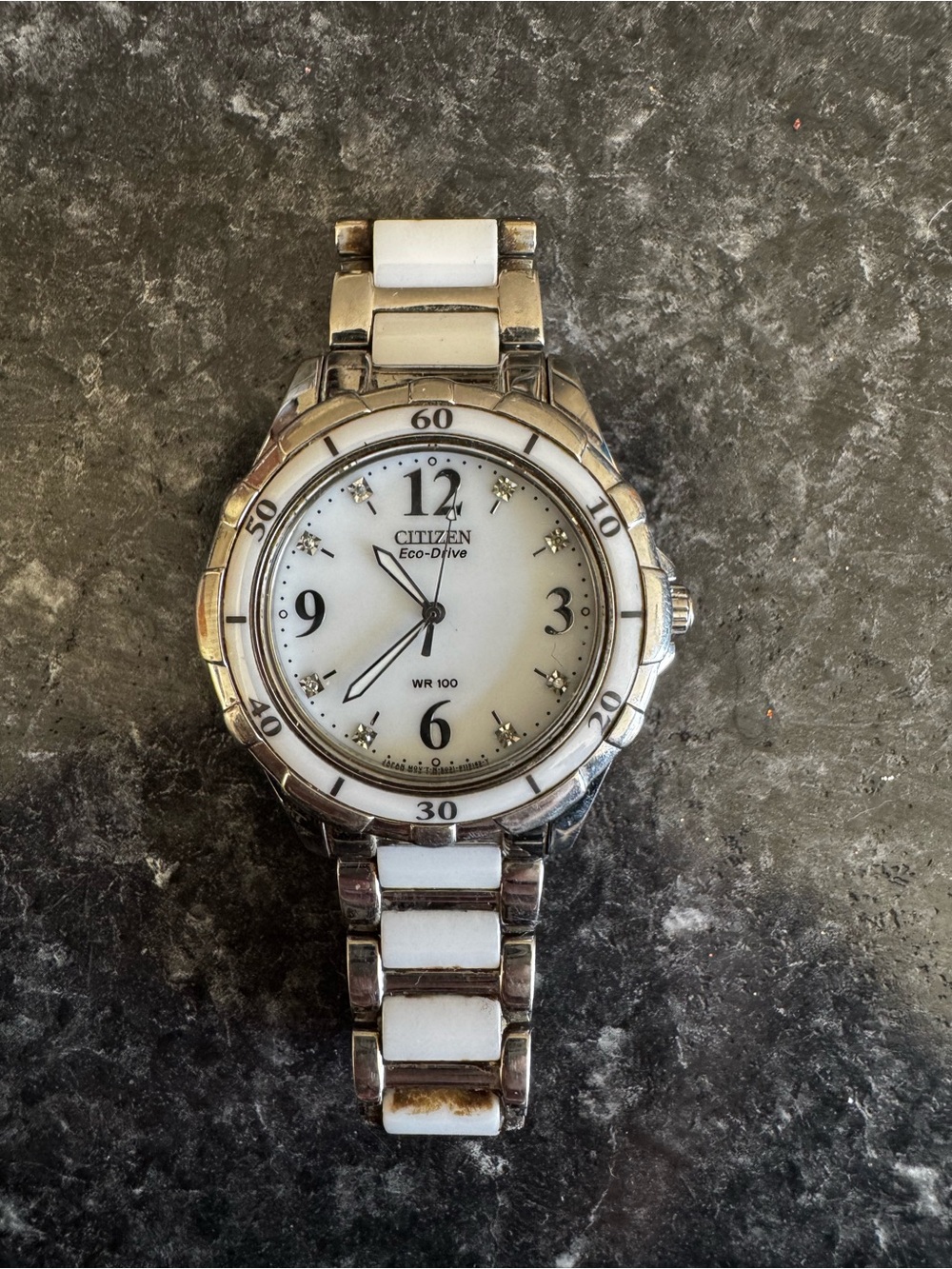 Citizen White and Silver Women's Eco-Drive Watch